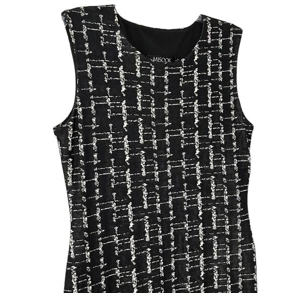 Misook Dress Black White Pattern Acrylic Knit - Picture 2 of 7